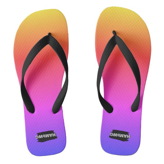 Flip-Flops mit glänzendem Regenbogenfarbdesign Badesandalen (Fußbett)