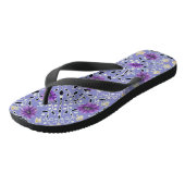 Flip Flops mit lila und gelber Trailing Blume Badesandalen (Schrägansicht)
