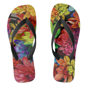 Flip Flops mit mehrfarbigem Blumenmuster Badesandalen