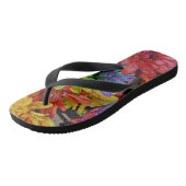 Flip Flops mit mehrfarbigem Blumenmuster Badesandalen (Schrägansicht)