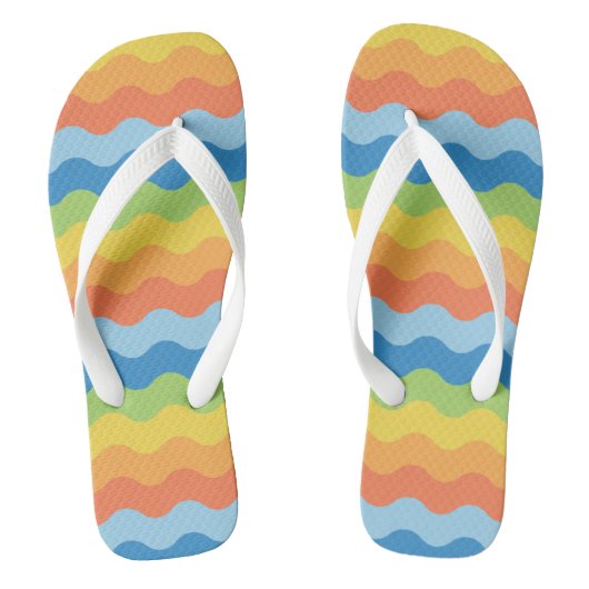 Flip Flops mit mehrfarbigen Waves Badesandalen (Fußbett)