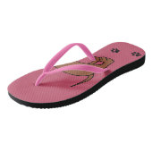 Flip-Flops mit Niedlicher Dackel in Rosa Badesandalen (Schrägansicht)
