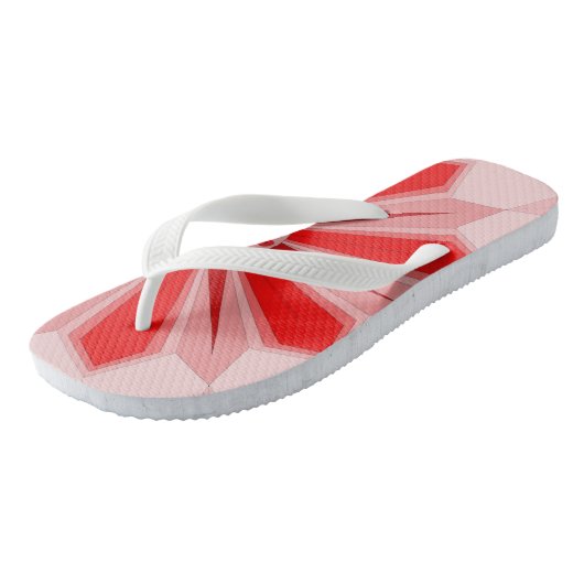 Flip Flops mit roter Kunst Badesandalen (Schrägansicht)
