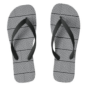 Flip Flops mit Schwarzweiß-Geometrie Badesandalen