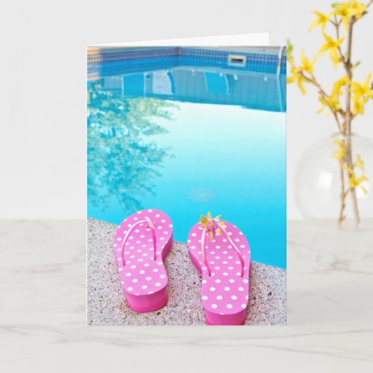 Flip-Flops nach Pool-Rente Karte (Gelbe Blume)