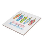 Flip Flops Personalisiert farbiges Beach House Fliese (Seite)