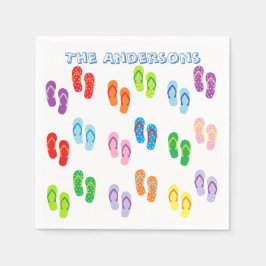 "Flip Flops" Personalisiertes Papier Napkins Serviette
