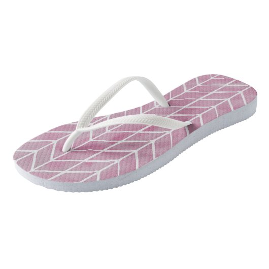 Flip Flops - Pink Stripe Pattern Badesandalen (Schrägansicht)