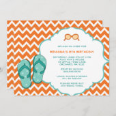 Flip Flops Pool Party Einladung (Vorne/Hinten)