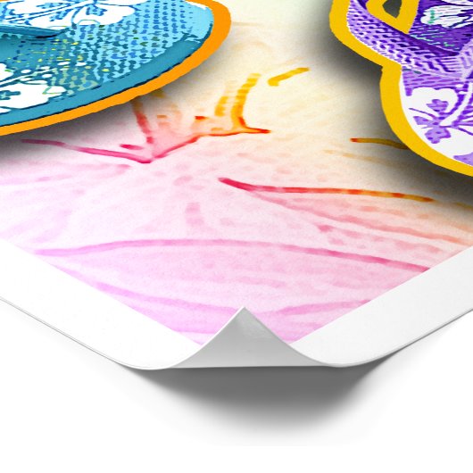 Flip Flops Pop Art Posters, Prints Poster (Ecke)