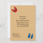 Flip Flops Primärfarben Streifen Summer Party Einladung (Vorderseite)