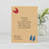 Flip Flops Primärfarben Streifen Summer Party Einladung (Stehend Vorderseite)