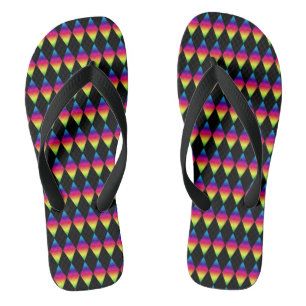 Flip Flops - Regenbogendiamanten auf schwarz Badesandalen