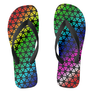 Flip Flops - Regenbogenmuster in Bleiglas Badesandalen