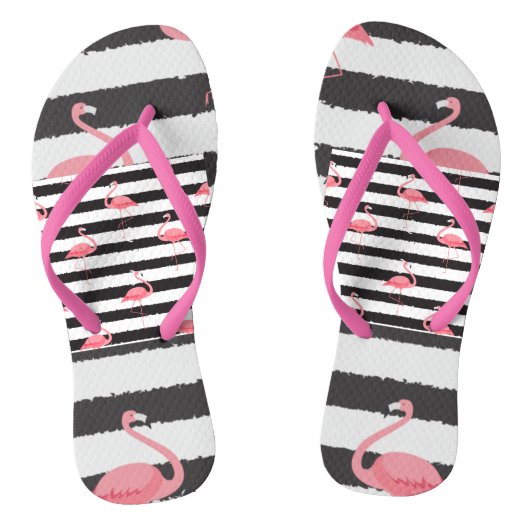 Flip Flops, rosa Flamingo Badesandalen (Fußbett)