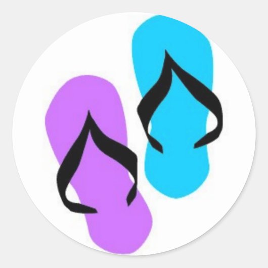 Flip Flops Runder Aufkleber (Vorderseite)