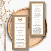 Flip Flops Sandy Beach Burlap Wedding Programm