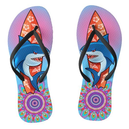 Flip Flops Shark surfen hippy boho Badesandalen (Fußbett)