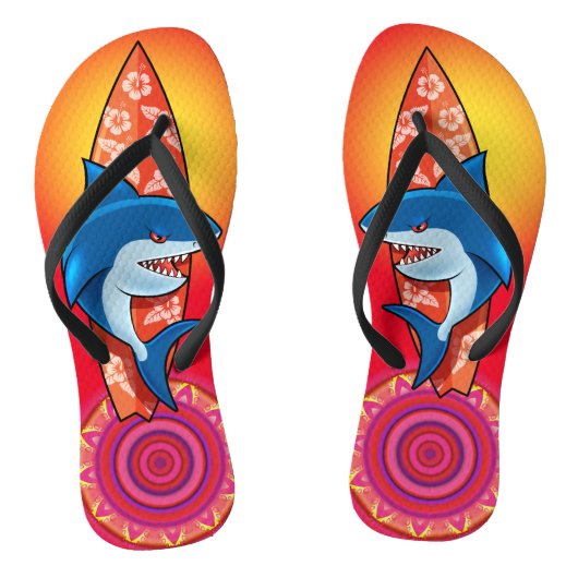 Flip Flops Shark surfen Hippy Boho Reds Badesandalen (Fußbett)