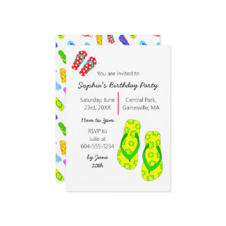 Flip Flops Sommer Geburtstagsparty Einladung