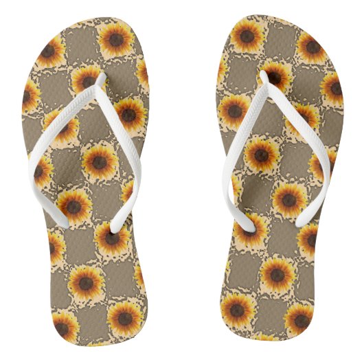 Flip Flops Sonnenblume Badesandalen (Fußbett)