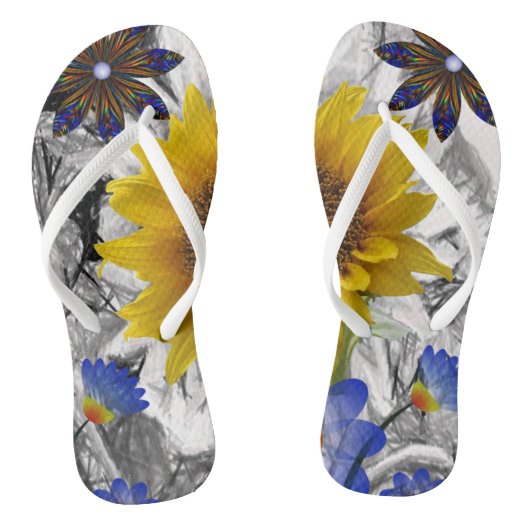 Flip Flops Sonnenblume Badesandalen (Fußbett)