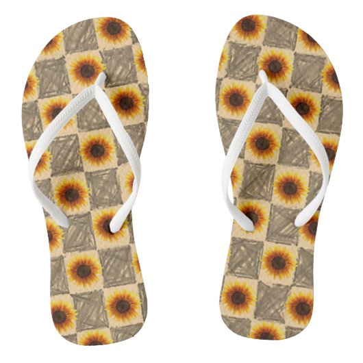 Flip Flops Sonnenblume Badesandalen (Fußbett)