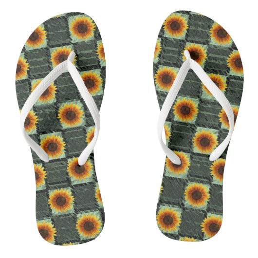 Flip Flops Sonnenblume Badesandalen (Fußbett)