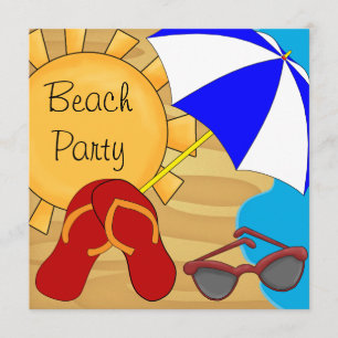 Flip Flops Sonnenbrille Beach Geburtstagsparty Einladung