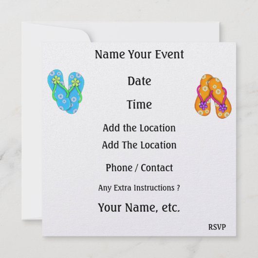 Flip Flops - SRF Einladung (Rückseite)