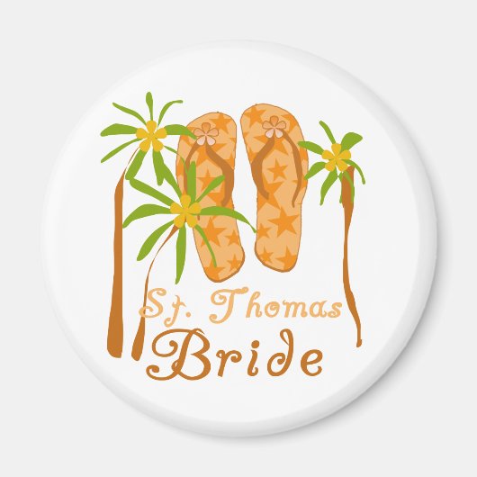 Flip Flops St. Thomas Bride Magnet (Vorne)