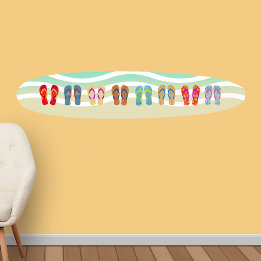 Flip Flops Surfboard Beach Waves