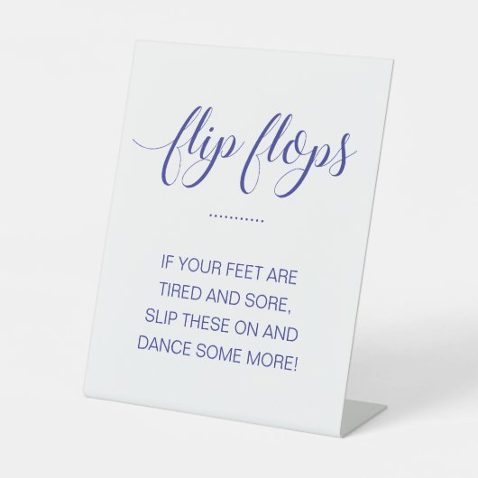 Flip Flops Tanzschuhe Navy Blue Beach Hochzeit Sockelschild (Vorderseite)