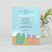 Flip Flops Tropical Bridal Dusche Einladung (Stehend Vorderseite)