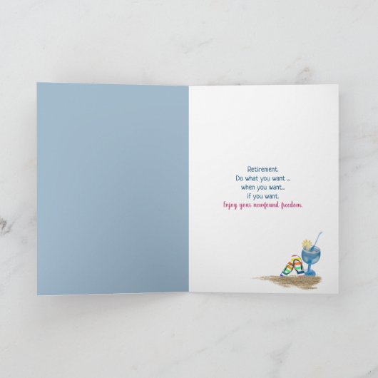 Flip-Flops und Cocktailrente Karte (Innenseite)