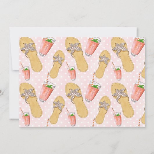 Flip Flops und Lemonade Foto Danke Karte (Rückseite)