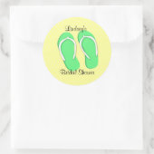 Flip Flops und Polka Dots Runder Aufkleber (Tasche)