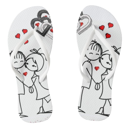 Flip Flops Valentinstag Badesandalen (Fußbett)