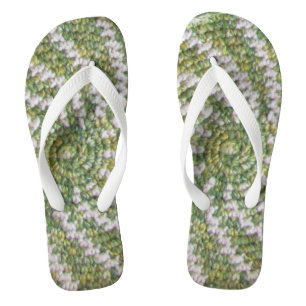 Flip Flops - Weiße Spirale auf Grün Badesandalen