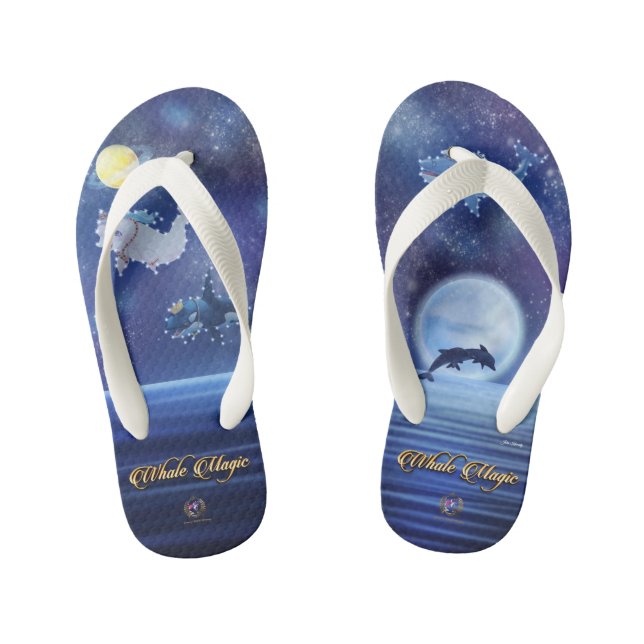 Flip Flops Whale Magic Royal Constellations Kinderbadesandalen (Fußbett)