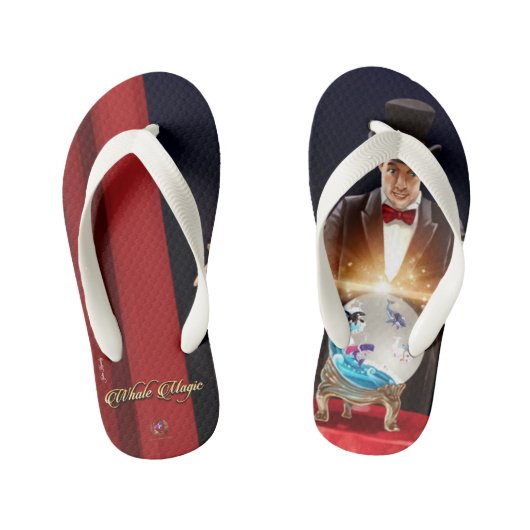 Flip Flops Whale Magician Crystal Ball Kinderbadesandalen (Fußbett)