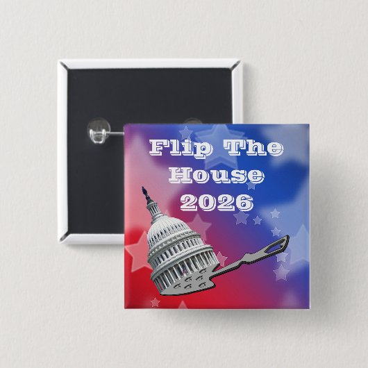 Flip The House Vote Blue 2026 Button (Vorne & Hinten)