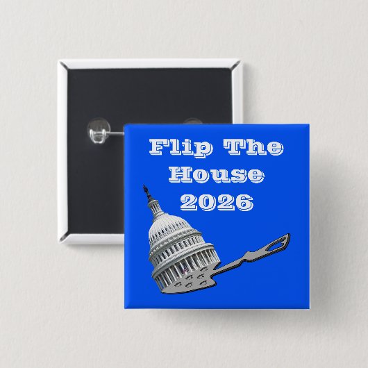 Flip The House Vote Blue 2026 Button (Vorne & Hinten)