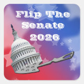Flip The Senate Vote 2026 Quadratischer Aufkleber (Vorderseite)