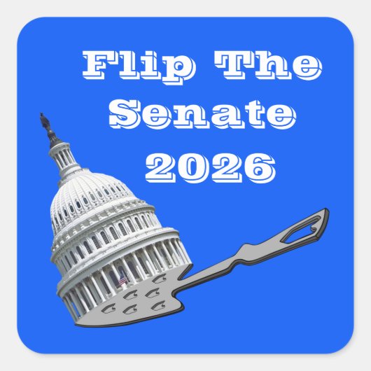 Flip The Senate Vote Blue 2026 Quadratischer Aufkleber (Vorderseite)