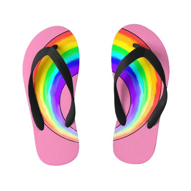 Flipflocken _ Regenbogenmädchen Kinderbadesandalen (Fußbett)