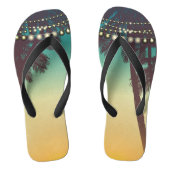 Flipflop Sandals Beach Sunset Palm Tree String Lig Badesandalen (Fußbett)