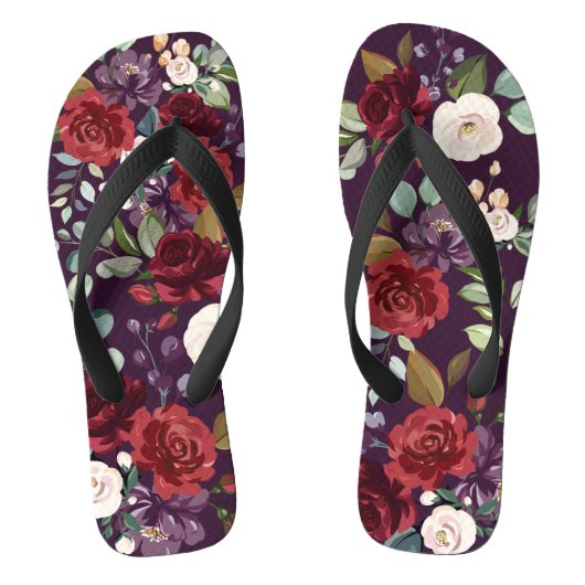 Flipflop Sandals Plum Lila Rose Gold Geometrisch Badesandalen (Fußbett)