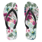 Flipflop Sandals Tropische Blume auf Weiß Badesandalen (Fußbett)
