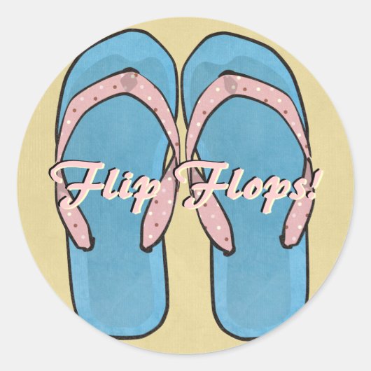 Flipflops-Aufkleber Runder Aufkleber (Vorderseite)